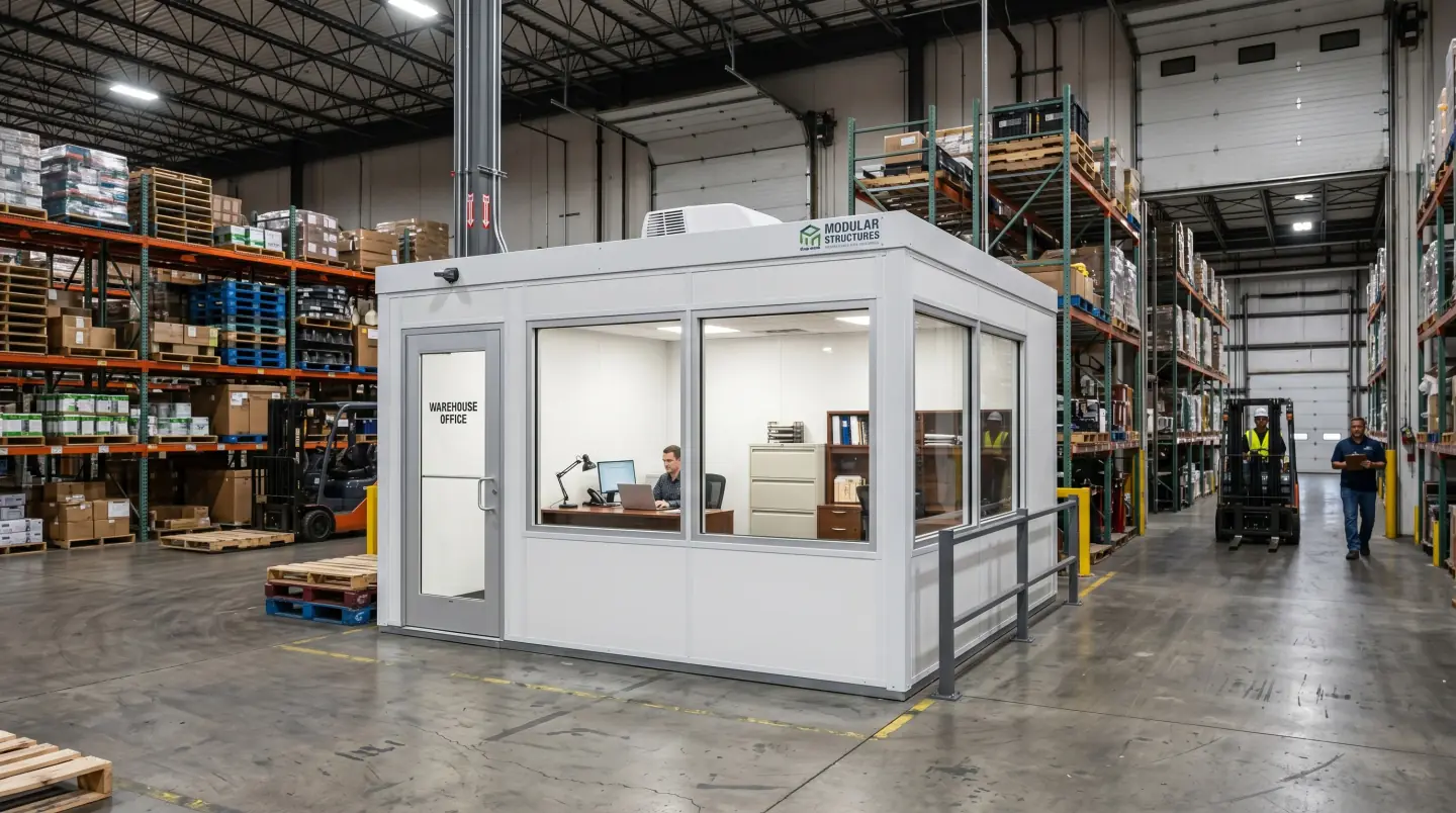 In-plant modular office system installed inside a Lehigh Valley warehouse