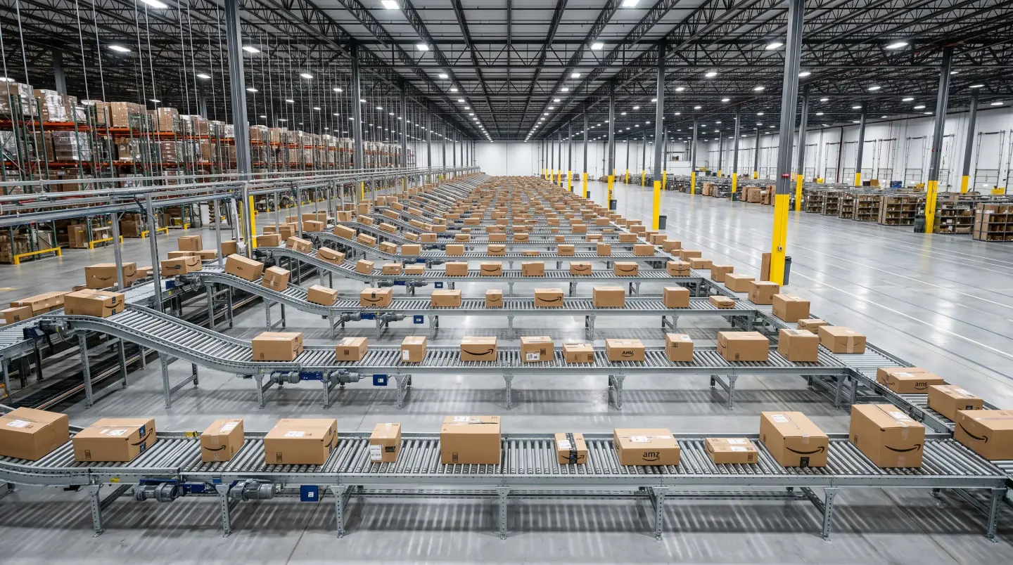 Material handling conveyor system installed in a Lehigh Valley warehouse