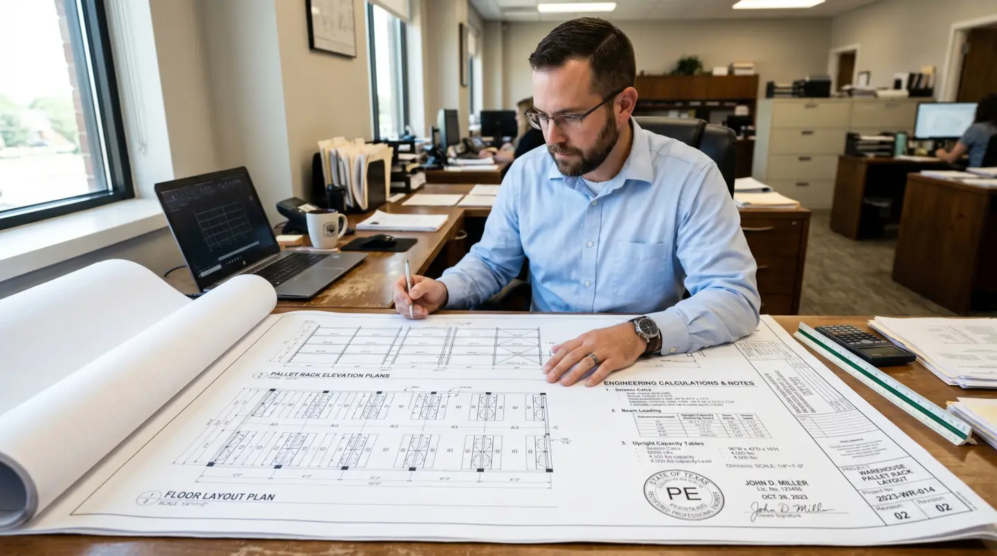 Pallet racking engineering drawings and permit documentation for Lehigh Valley warehouses
