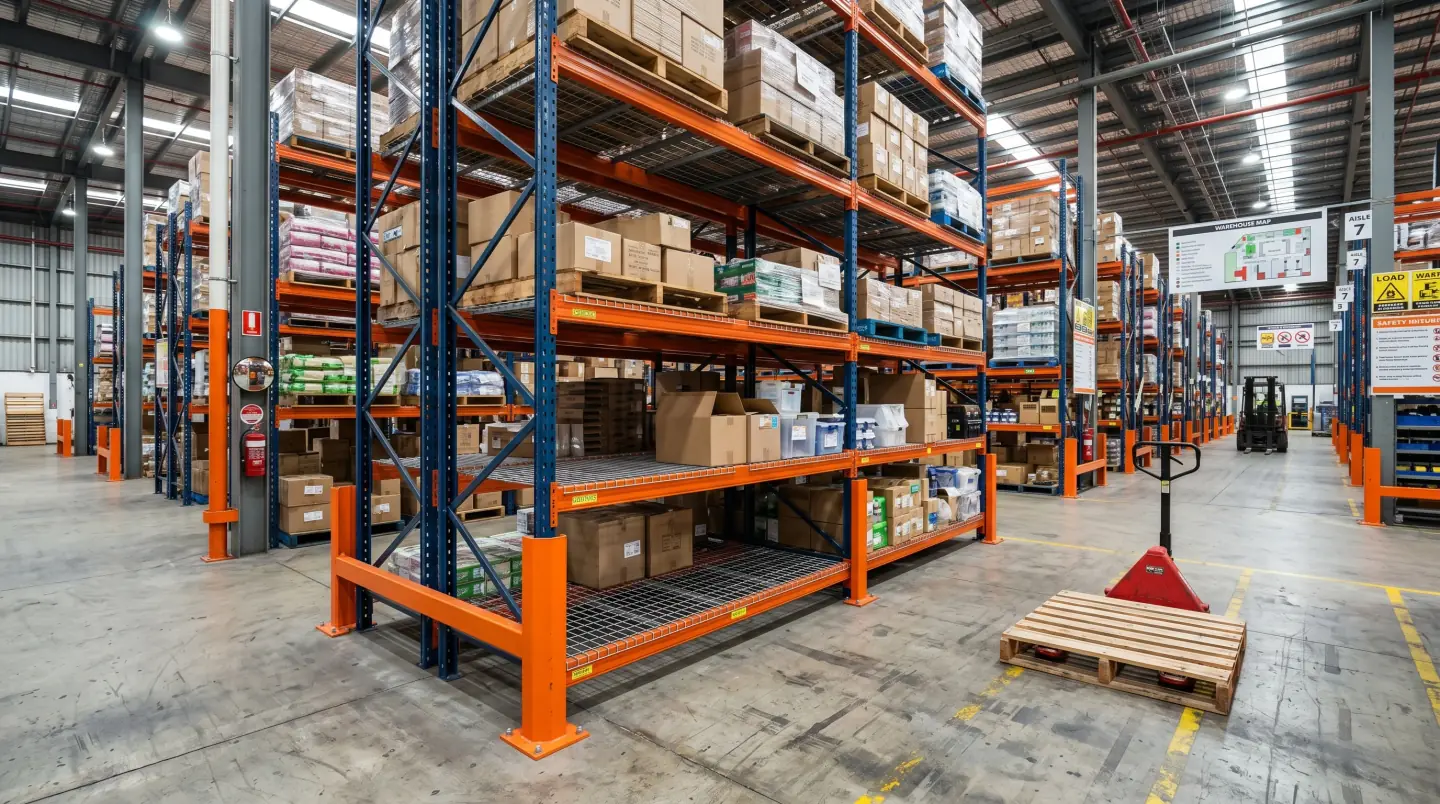 Material handling equipment and warehouse accessories in a Lehigh Valley warehouse